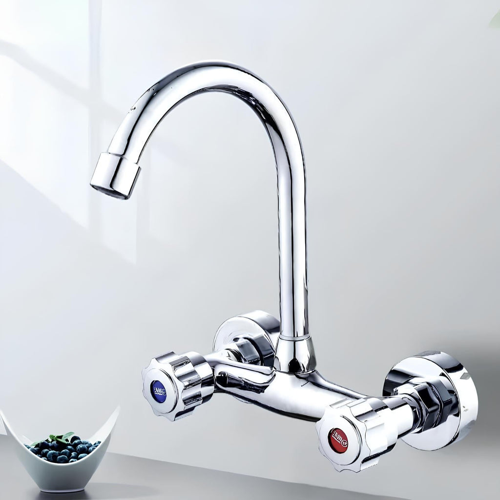 Robinet mural - fonctionnel et pratique - Chrome