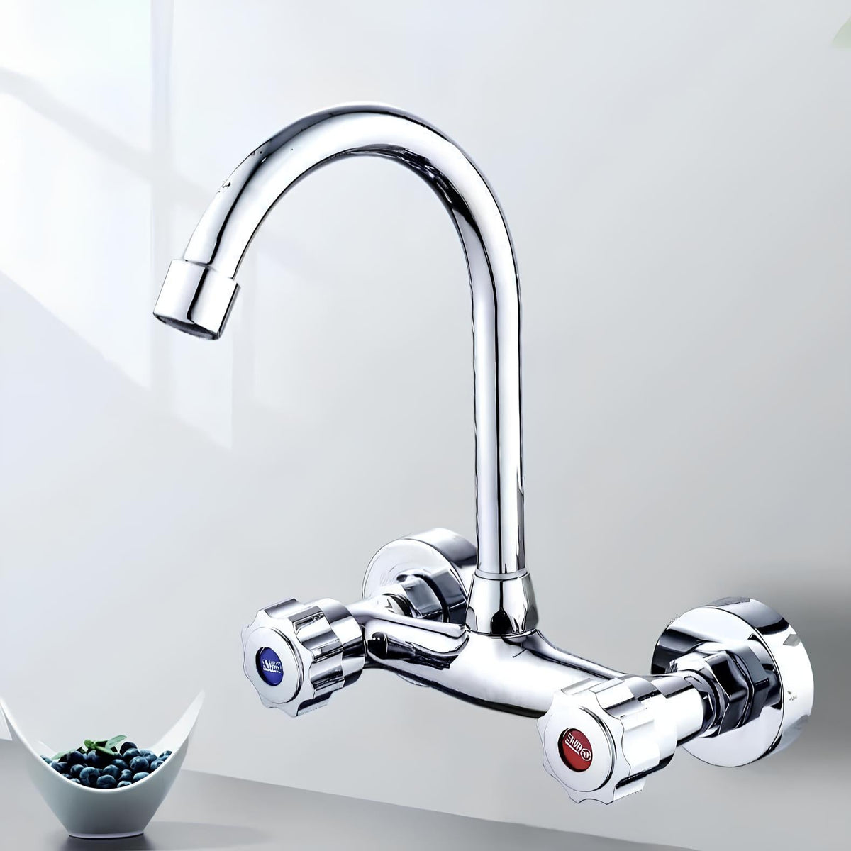 Robinet mural - fonctionnel et pratique - Chrome