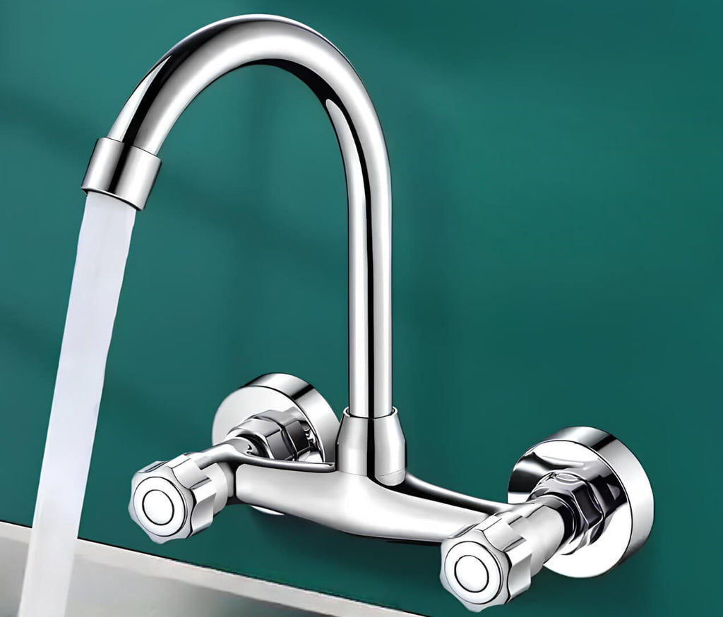 Robinet mural - fonctionnel et pratique - Chrome