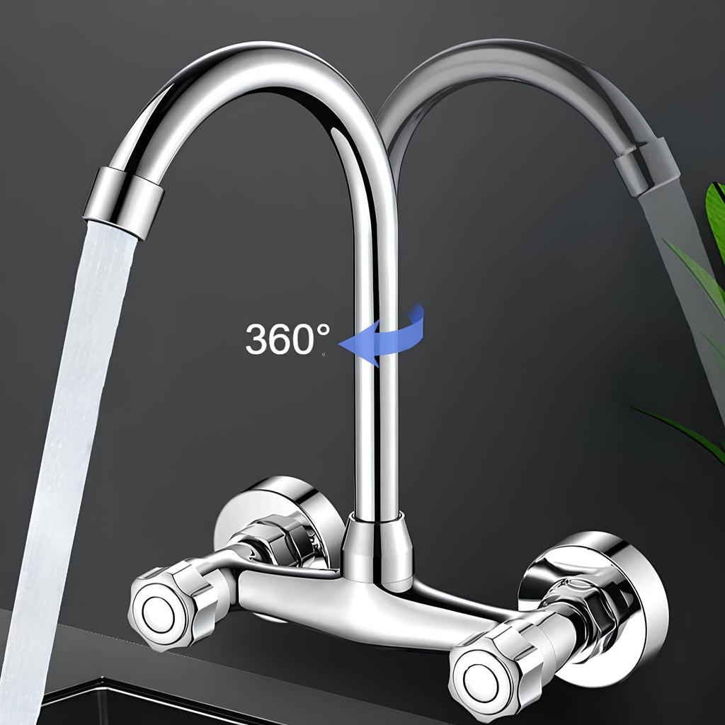 Robinet mural - fonctionnel et pratique - Chrome