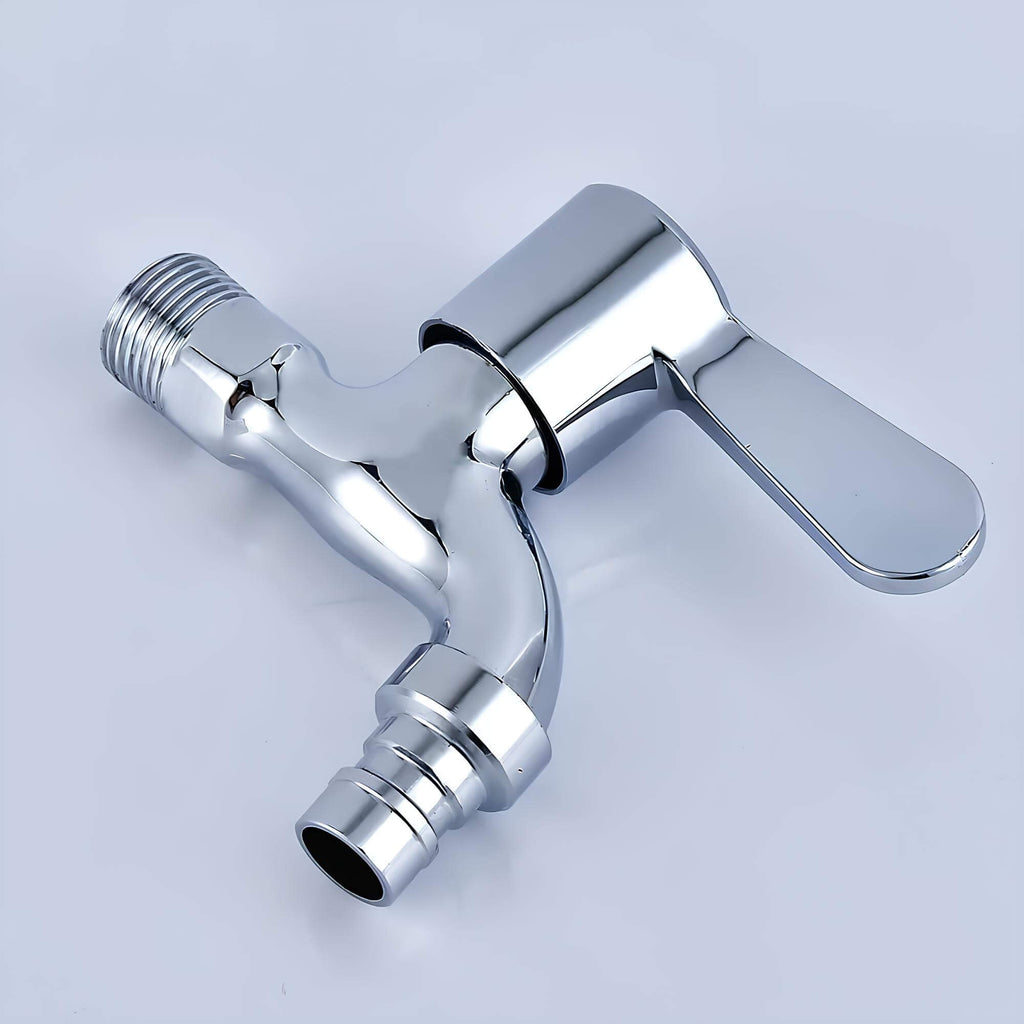 Robinet mural inox pour machine à laver ou extérieur - Chrome