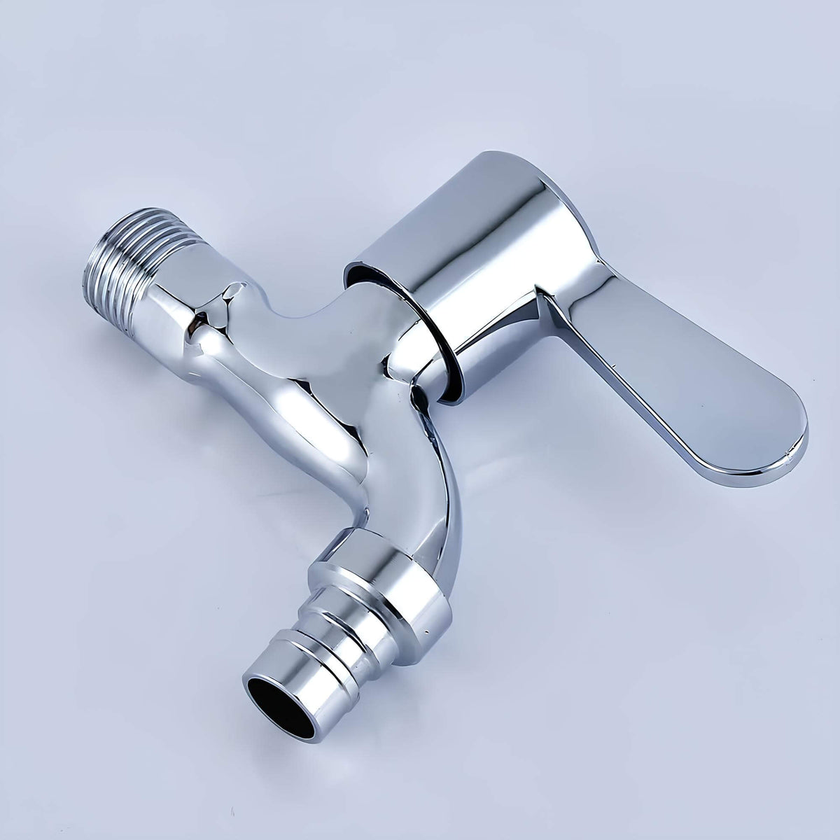 Robinet mural inox pour machine à laver ou extérieur - Chrome