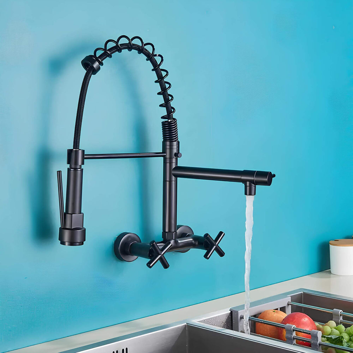 Robinet douchette mural - style industriel - Or