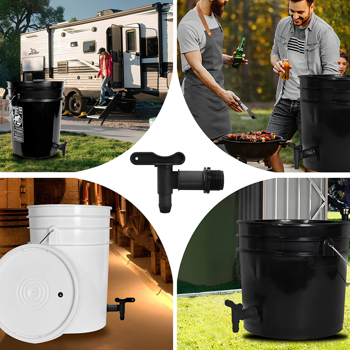 Robinet pour cuve de jardin - Noir