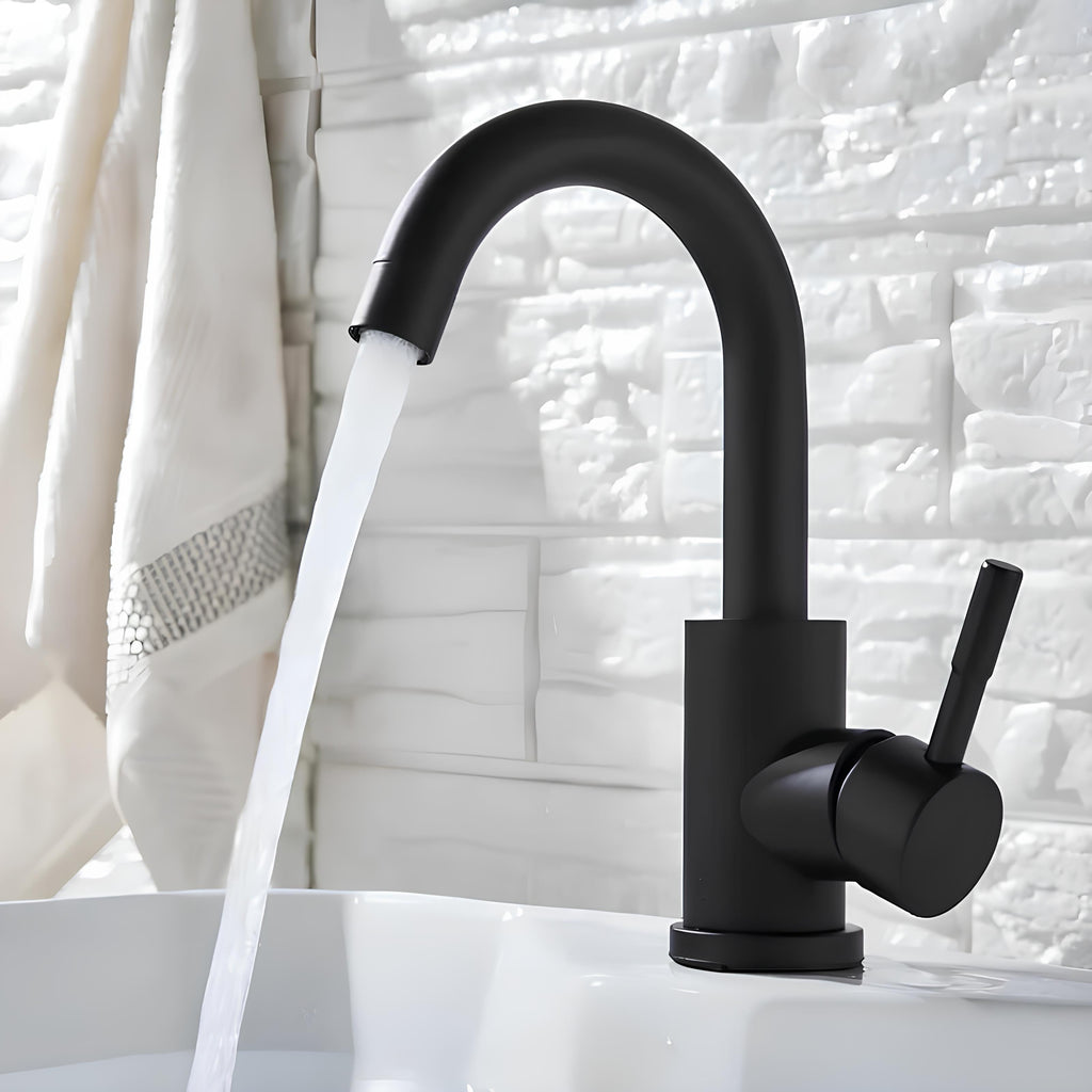 Robinet pour lavabo pivotant -360° - Noir