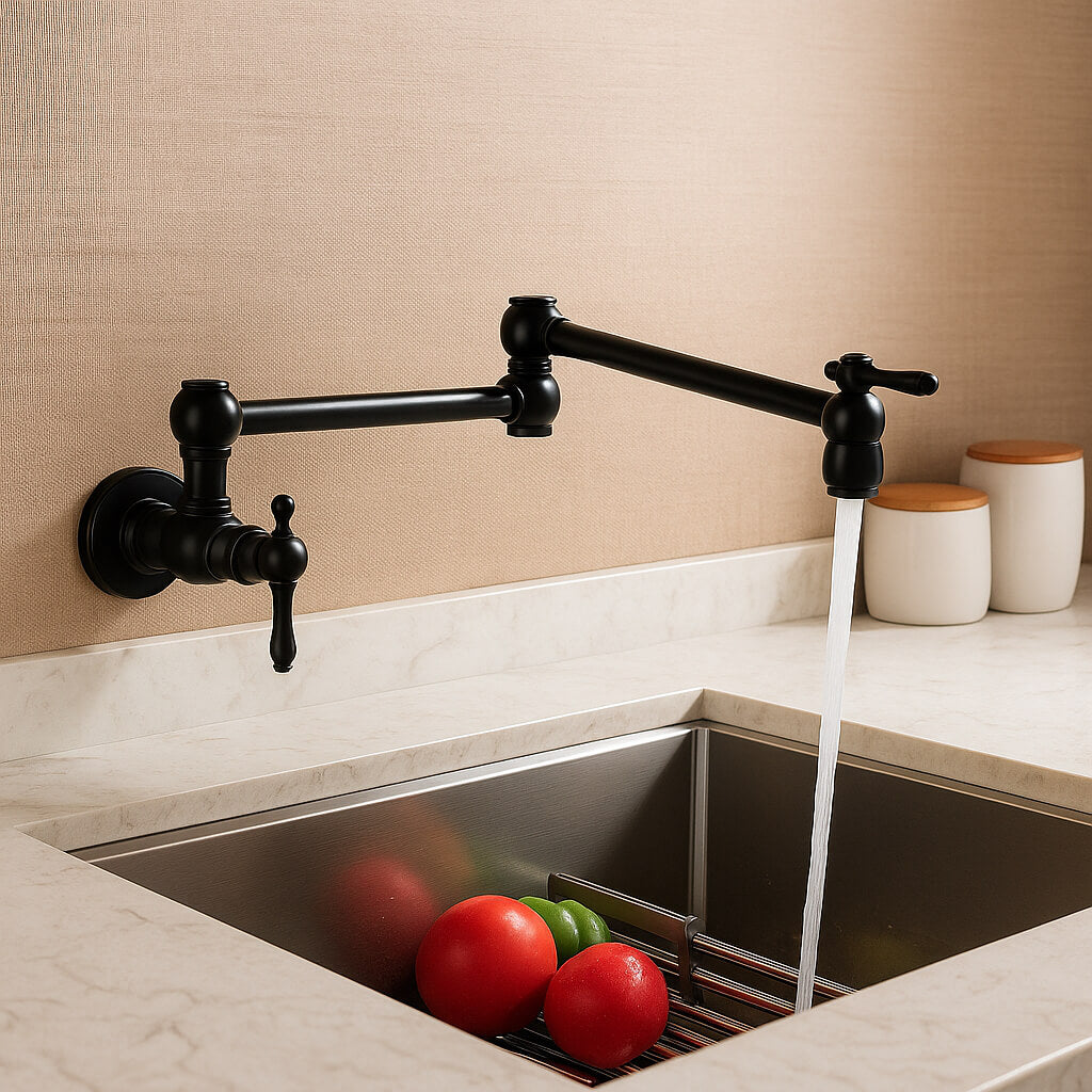 Robinet rabattable design - eau froide - Noir