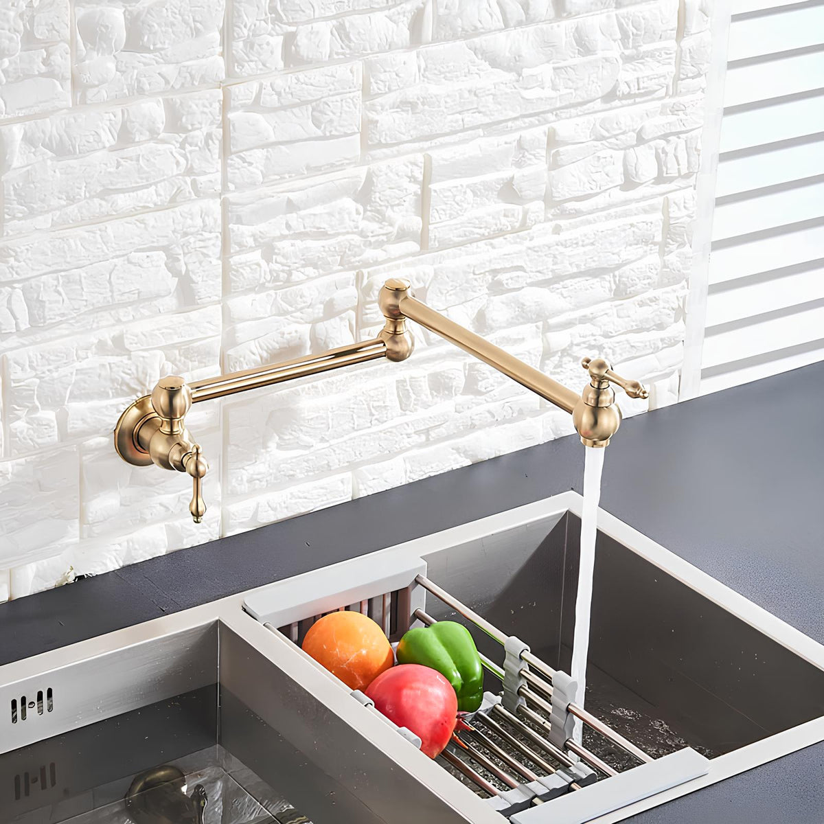 Robinet rabattable design - eau froide - Chrome