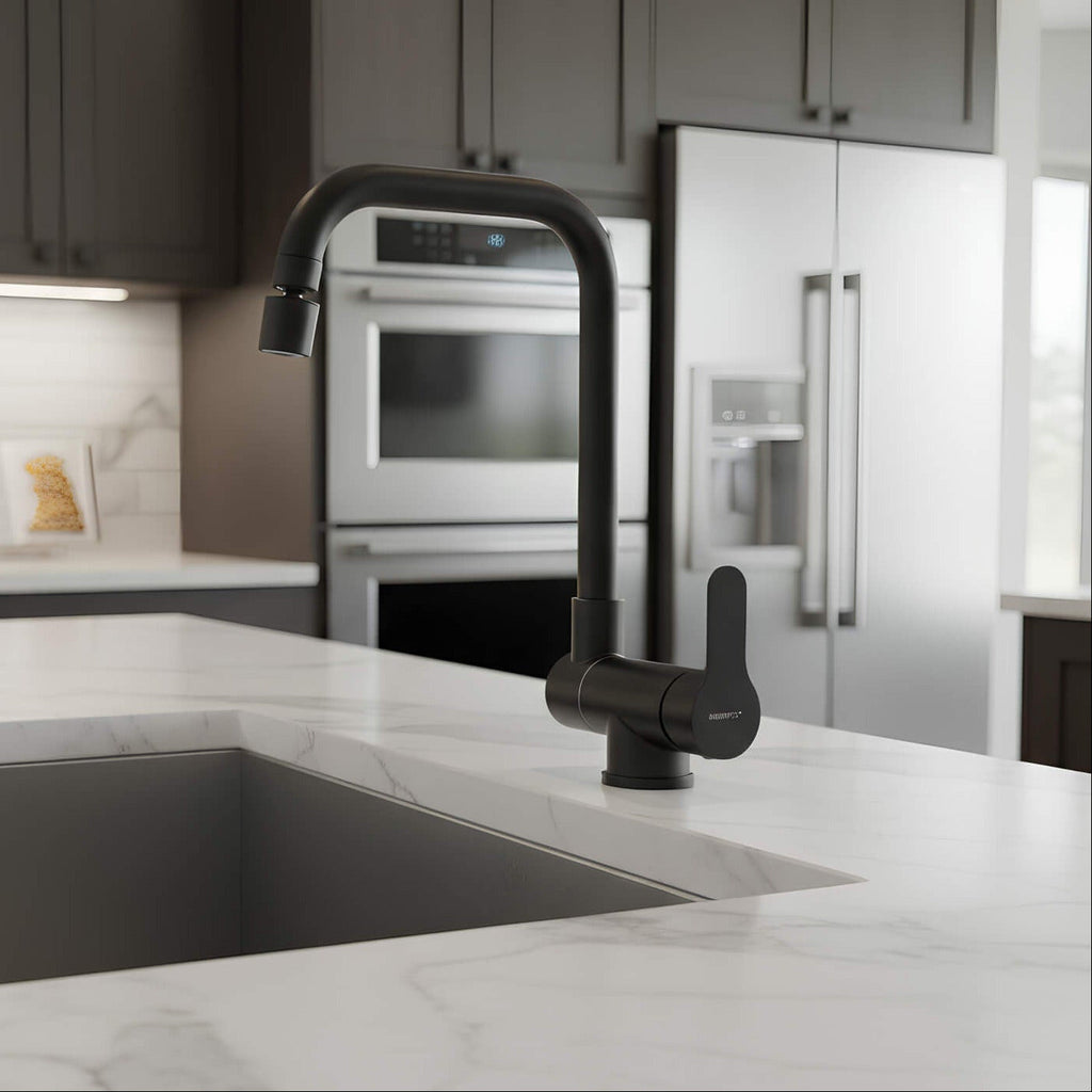 Robinet rabattable - Flexible & compact - Gris brossé