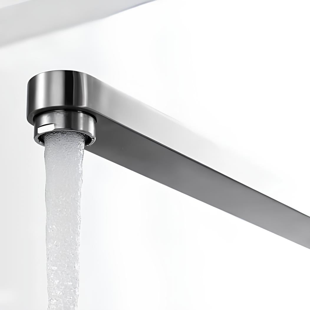 Robinet cuisine encastré en Inox - Gris brossé