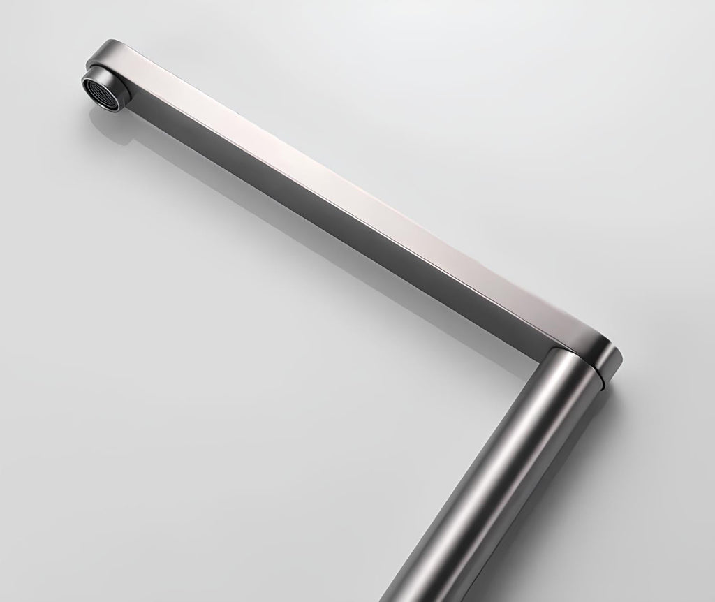 Robinet cuisine encastré en Inox - Gris brossé