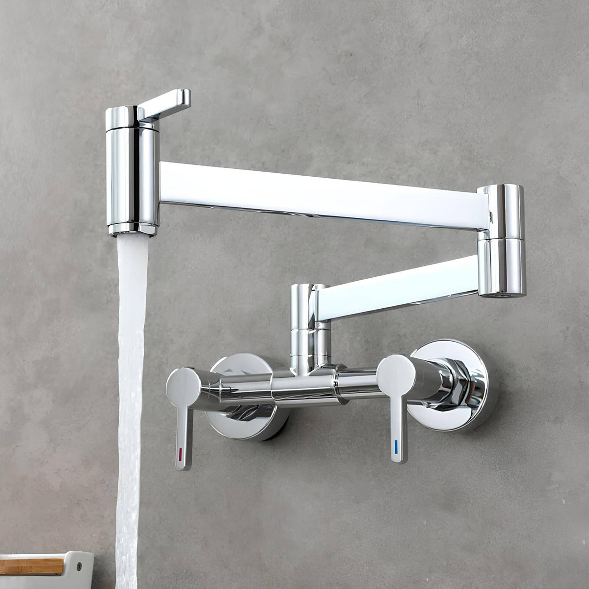 Robinet rabattable mural cuisine - Chrome