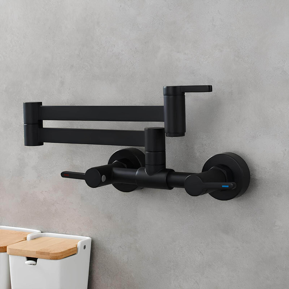 Robinet rabattable mural cuisine - Chrome