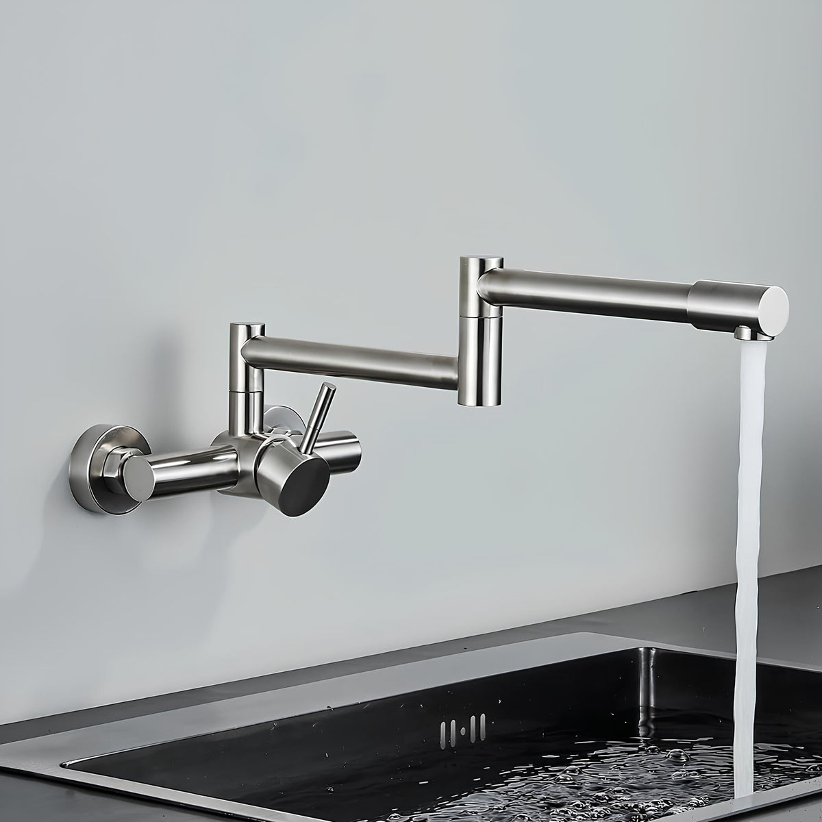 Robinet rabattable mural pivotant - Gris