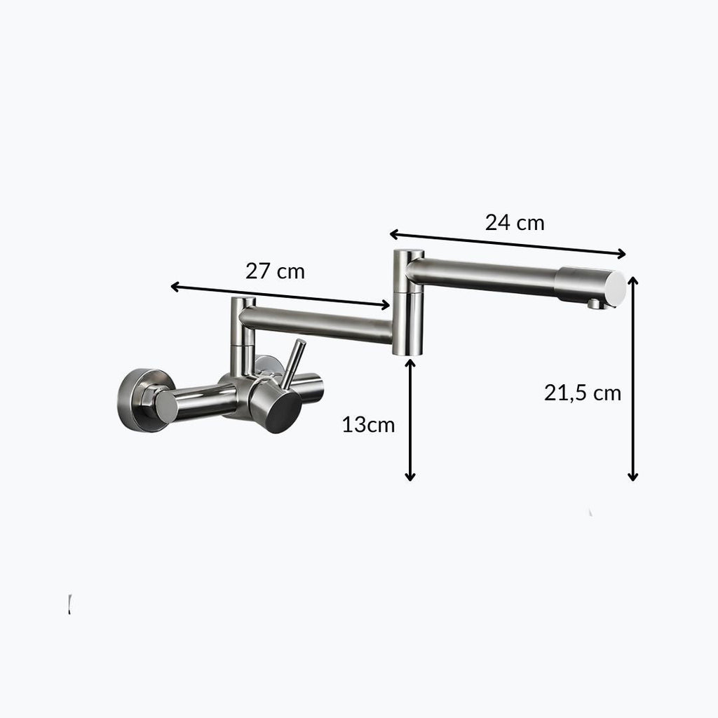 Robinet rabattable mural pivotant - Gris