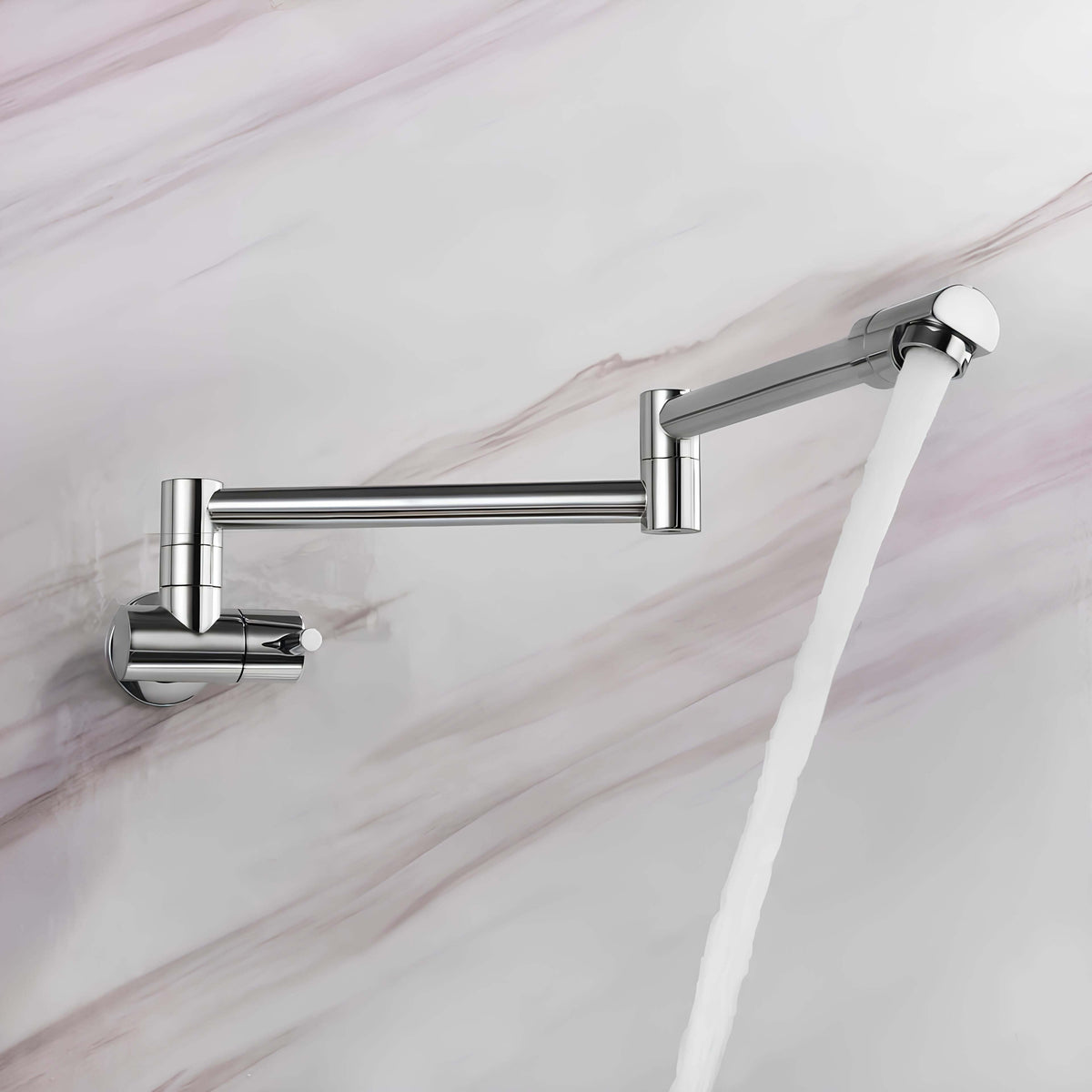 Robinet mural rabattable - eau froide seule - Noir