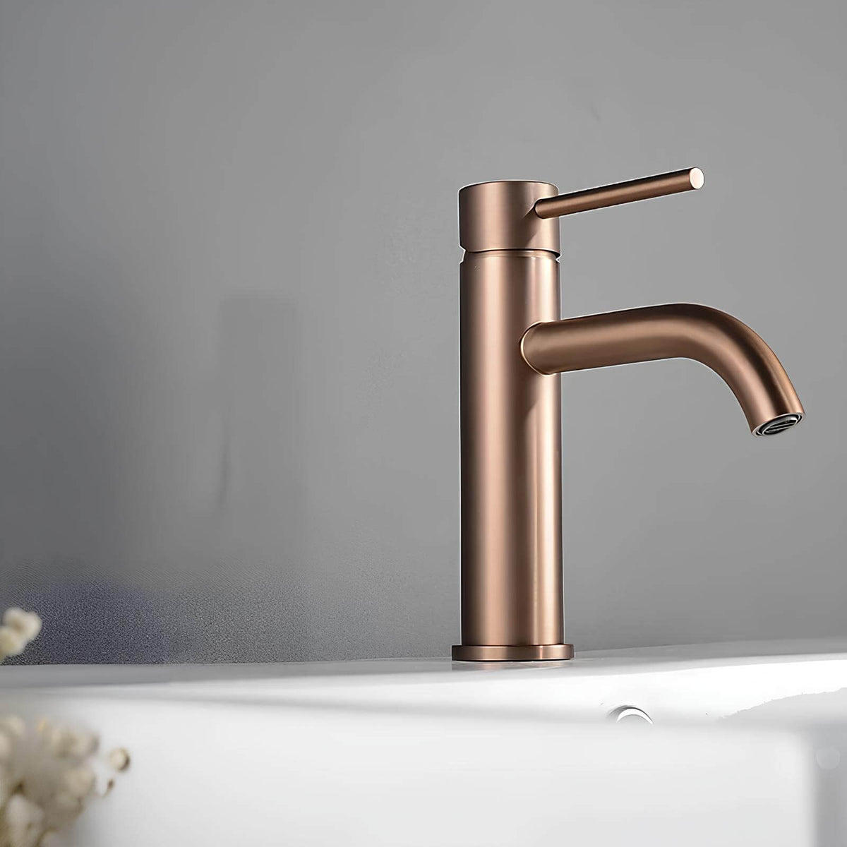 Robinet lavabo élégance moderne - Or rose