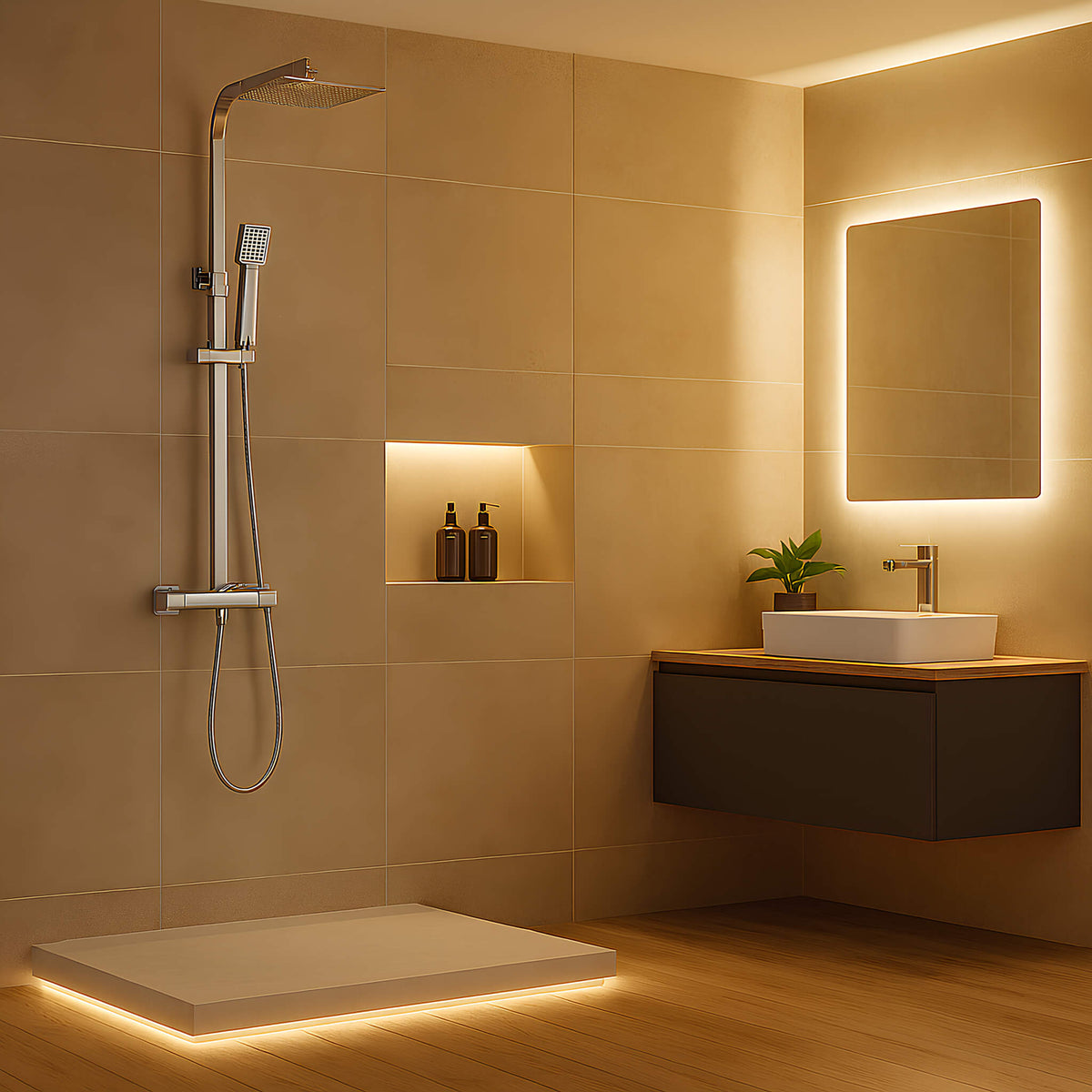 Robinet thermostatique ensemble de douche - Chrome