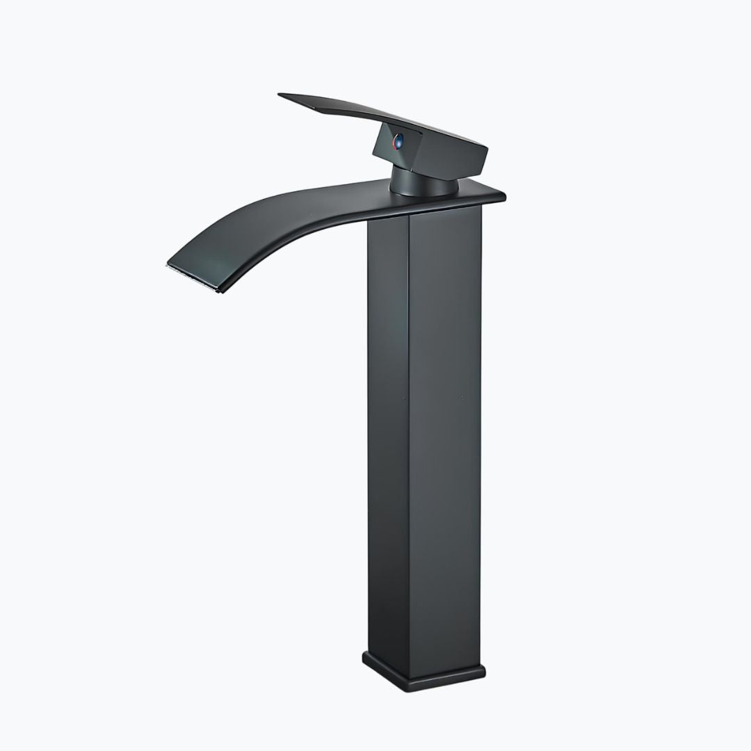 Robinet vasque - Bec cascade - Gris Brossé