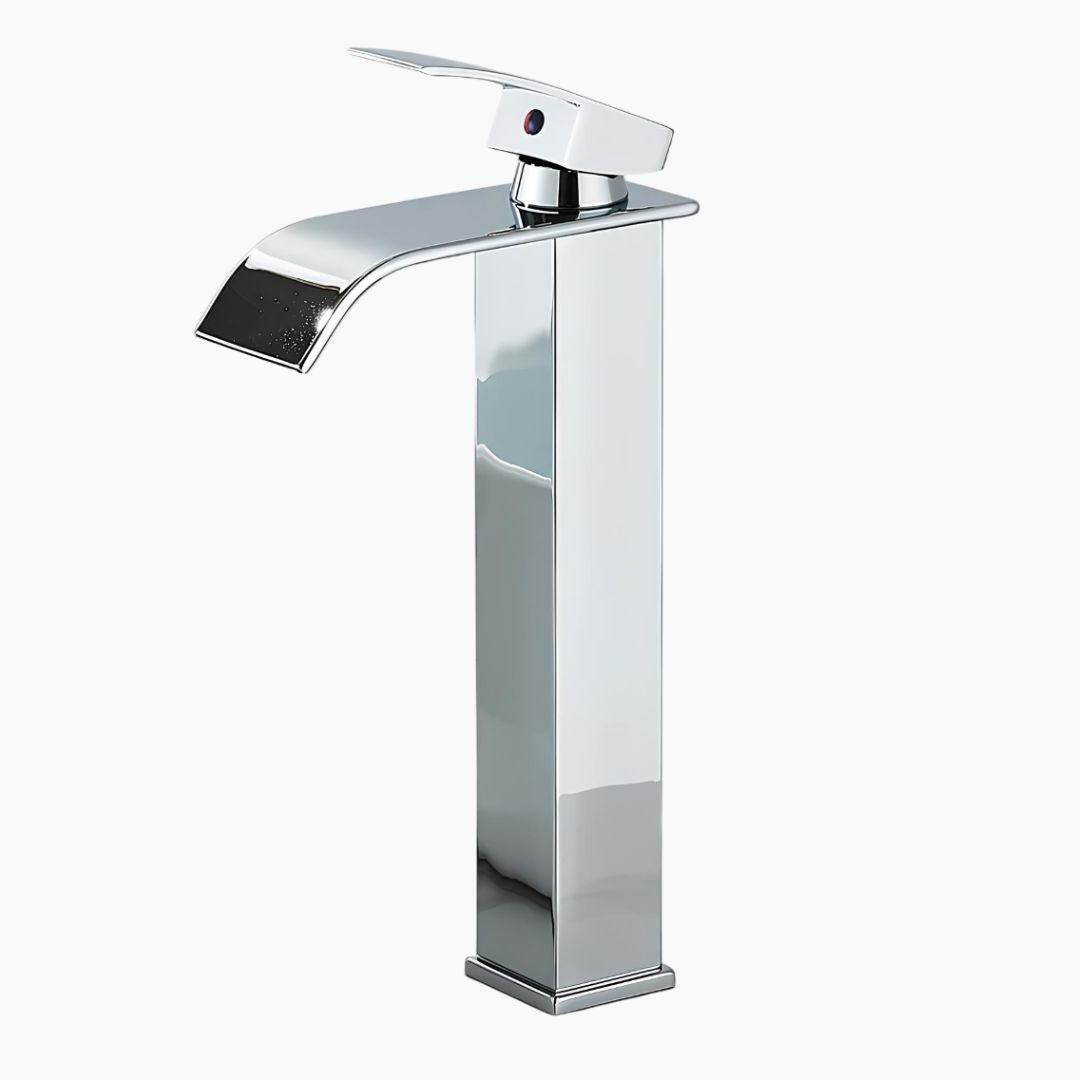 Robinet vasque - Bec cascade - Gris Brossé