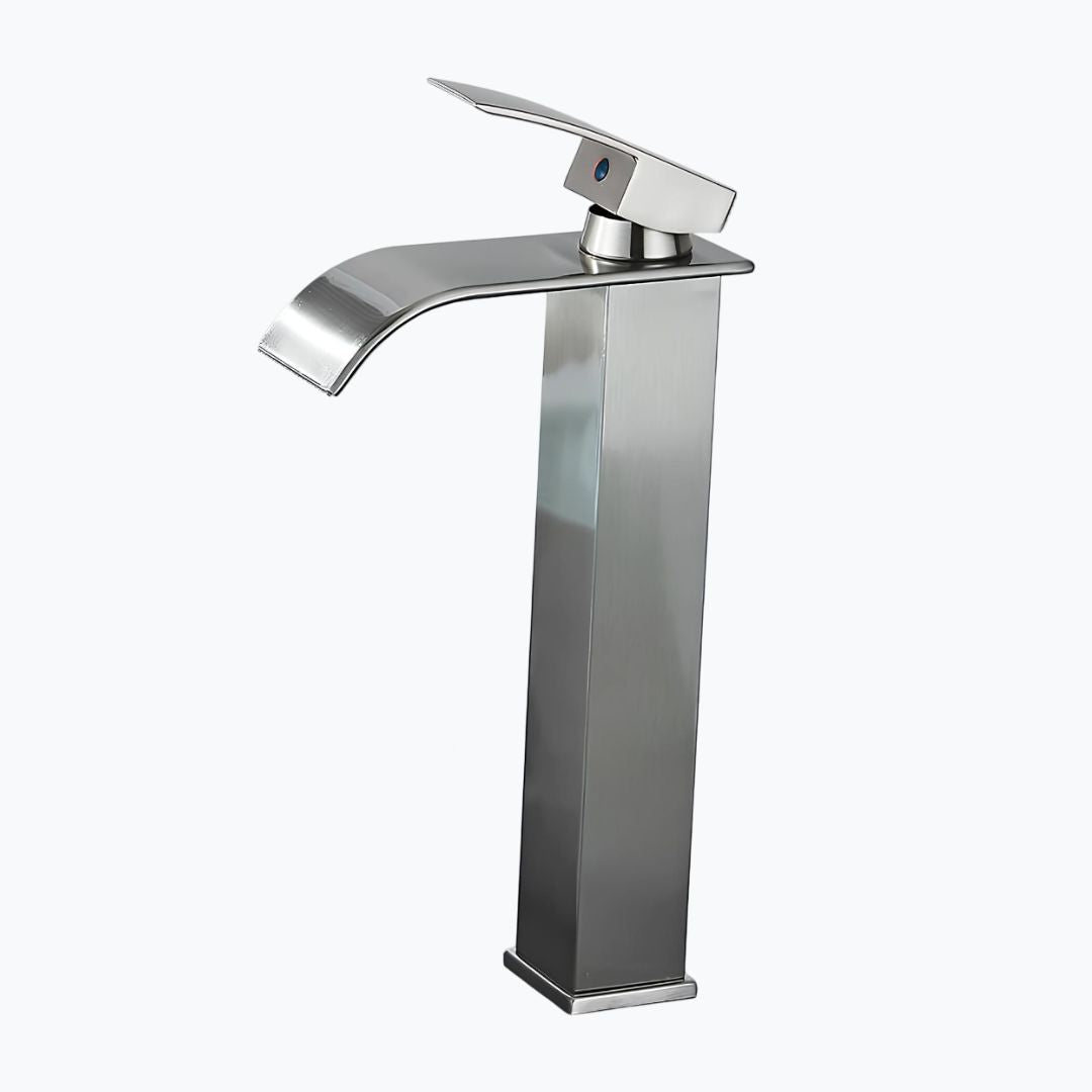 Robinet vasque - Bec cascade - Gris Brossé