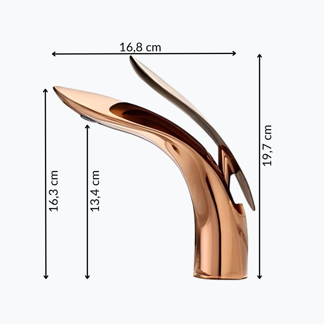 Robinet vasque - design "Requin" - Or Rose